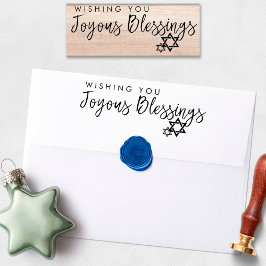 Carimbo De Borracha Joyous Blessings Hanukkah Star de David
