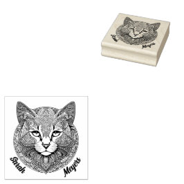 Carimbo De Borracha Katze Mandala