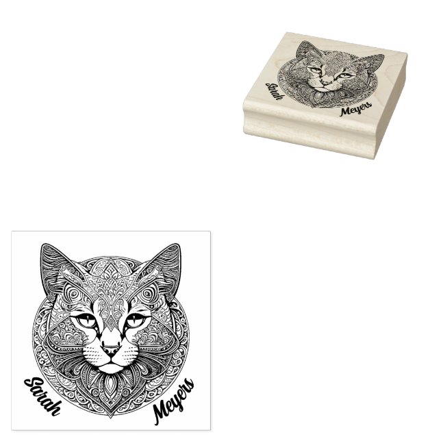 Carimbo De Borracha Katze Mandala (Carimbado)