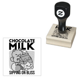 Carimbo De Borracha Kawaii Chocolate Milk Cat – Cozy Drink & Cuteness
