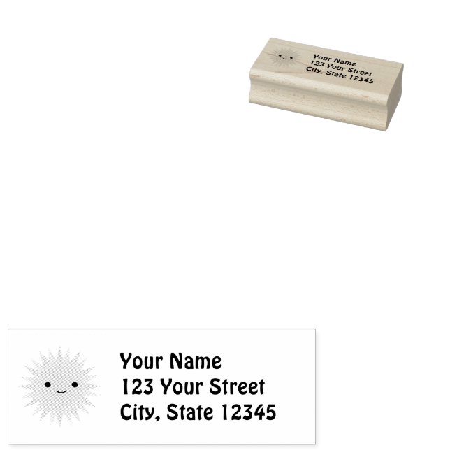 Carimbo De Borracha Kawaii Gelado Sorrindo Sol (Carimbado)