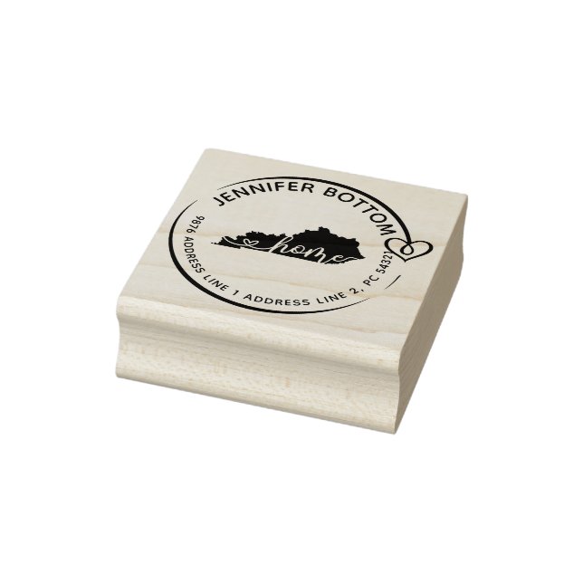 Carimbo De Borracha Kentucky Map Heart Wreath (Carimbo)