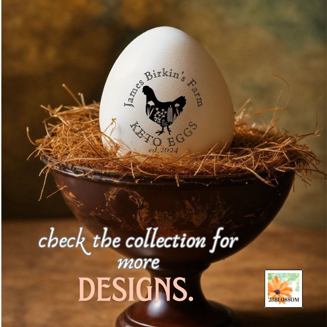 Carimbo De Borracha KETO OVOS DE galinha fazenda do país EDITÁVEIS (Criador carregado)