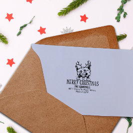 Carimbo De Borracha Kinkalow Cat Return Endereço Natal