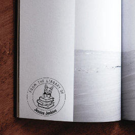 Carimbo De Borracha Korat Cat, Livro Da Biblioteca De