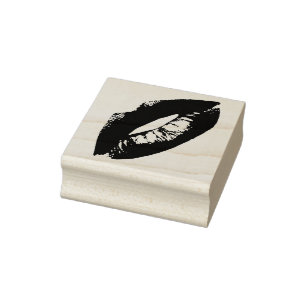 Carimbo De Borracha Lábios Kiss Lipstick