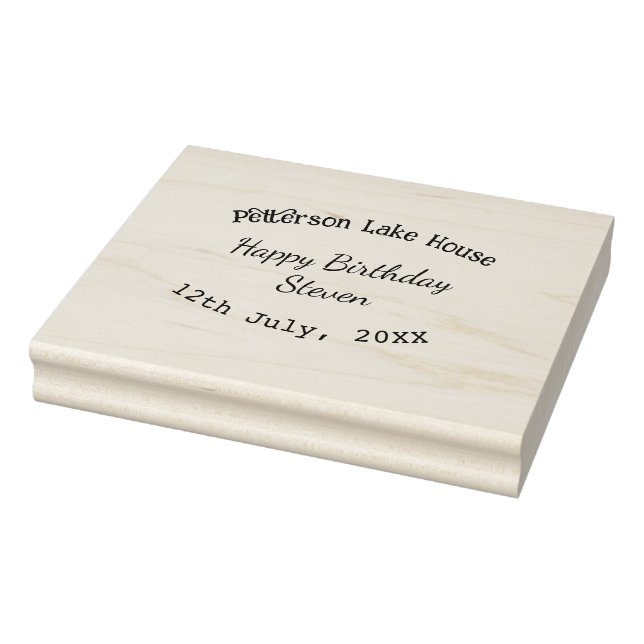 Carimbo De Borracha Lake house beach happy birthday add name date year (Carimbo)