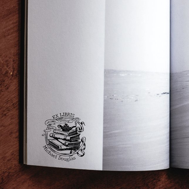 Carimbo De Borracha Lâmpada Personalizada Ex Libris, Livro (Criador carregado)