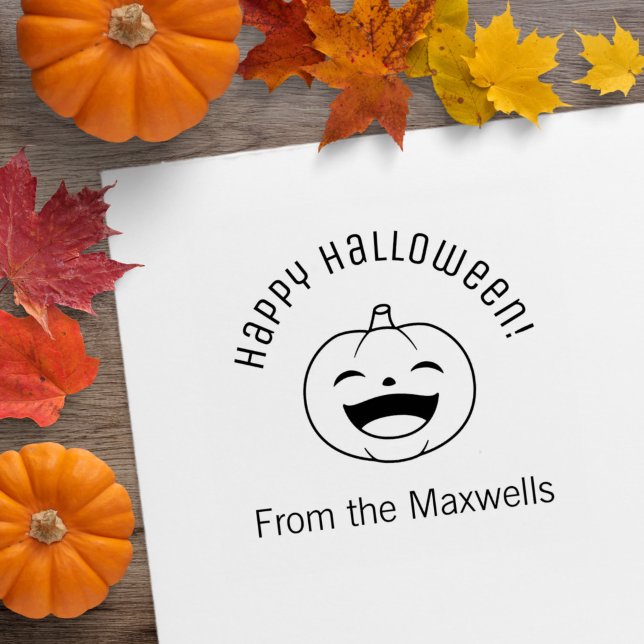 Carimbo De Borracha Laughing Halloween Pumpkin Arch Message (Criador carregado)