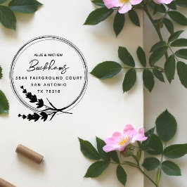 Carimbo De Borracha Lavanda Chic Rustic Endereço de devolução de Casal