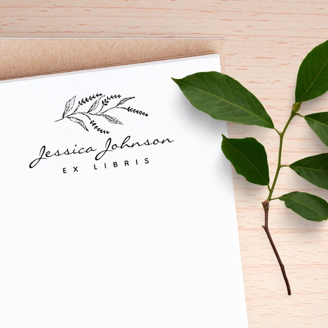 Carimbo De Borracha Lavanda de Manuscrito Moderno Ex Libris Livros Per (Modern Handwriting Lavender Custom Ex Libris Books Rubber Stamp)