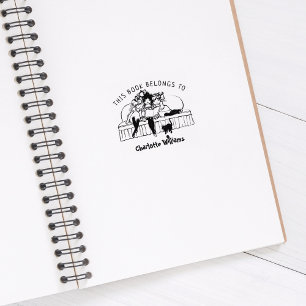 Carimbo De Borracha Leitura De Meninas Bonitas, Livro De Vintage