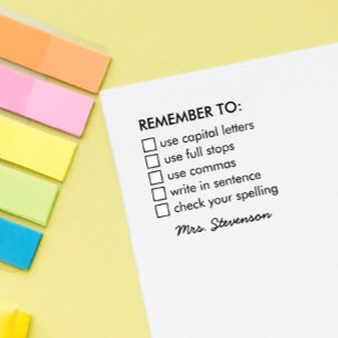 CARIMBO DE BORRACHA LEMBRE-SE DA ASSINATURA DO PROFESSOR DA ESCOLA GRA