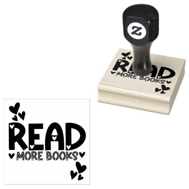 Carimbo De Borracha Lendo Livros Amor (Carimbado)