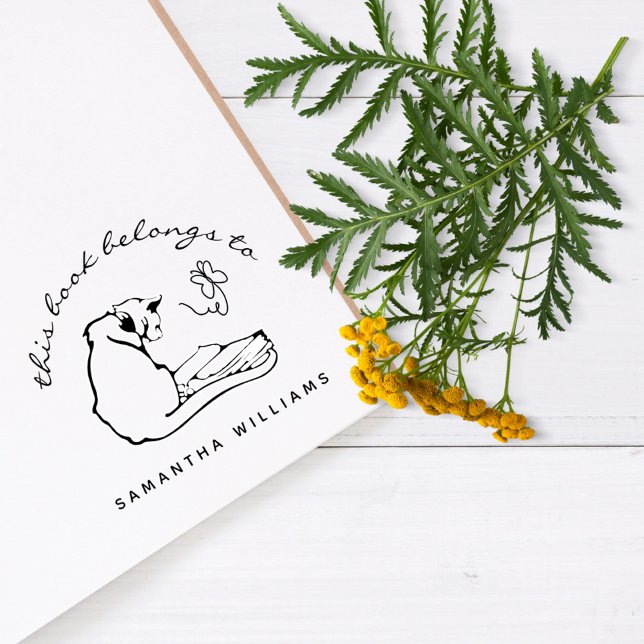 Carimbo De Borracha Lendo Livros de Biblioteca Personalizada Moderna d (Criador carregado)