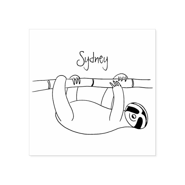 Carimbo De Borracha Lenta sorridente e bonita na ilustração do desenho (Impressão)