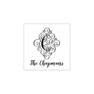 Carimbo De Borracha Letra C Nome Inicial do Monograma de Farinha Elega