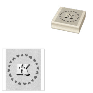 Carimbo De Borracha Letra de Sorriso K com Cartaz de Tinta Borracha