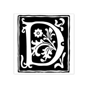 Carimbo De Borracha Letra Floral Alphabet D Vintage Tipografia