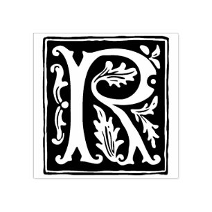 Carimbo De Borracha Letra Floral Alphabet R Vintage Tipografia