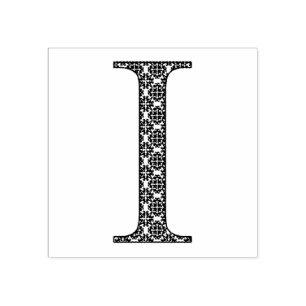 Carimbo De Borracha Letra Medieval Damask Monograma I