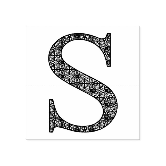 Carimbo De Borracha Letra Mídia Damask Monograma S (Impressão)