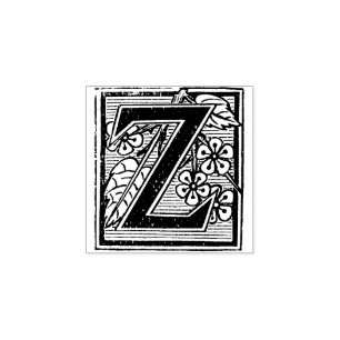 Carimbo De Borracha Letra Monograma Vintage Z