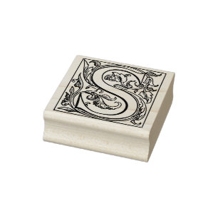 Carimbo De Borracha Letra Monograma Vintageinicial S