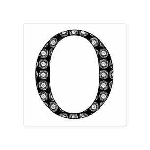 Carimbo De Borracha Letra O Mídia Damask Monograma