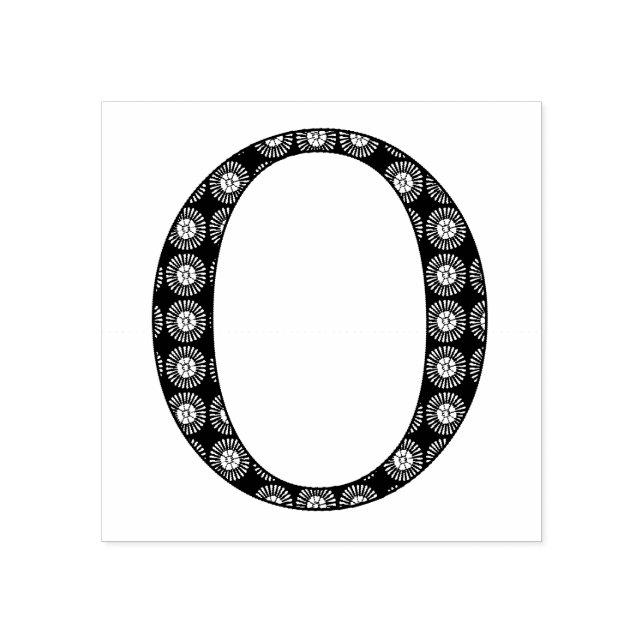 Carimbo De Borracha Letra O Mídia Damask Monograma (Impressão)