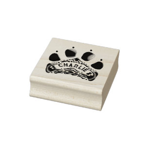 Carimbo De Borracha Letra Paw Print 6-8