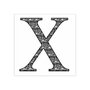 Carimbo De Borracha Letra X Monograma Damasco Medieval