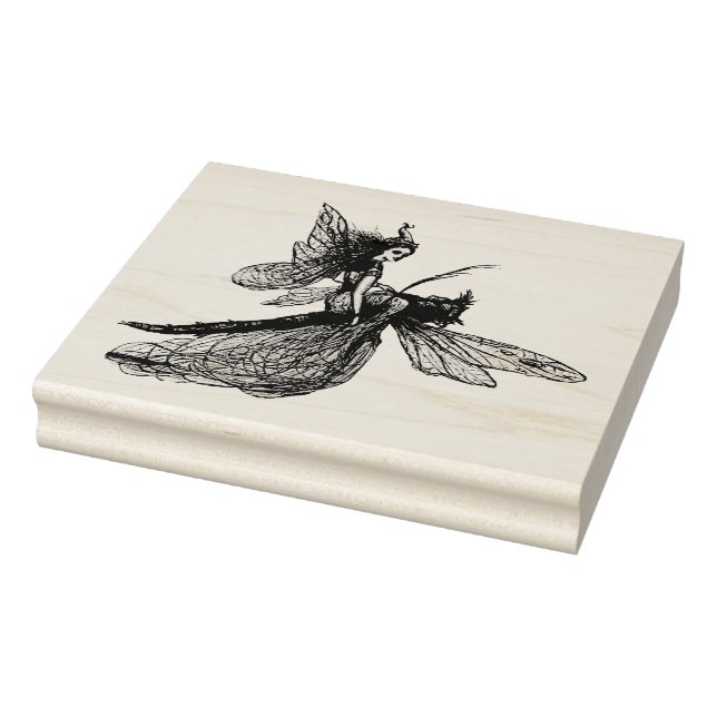 Carimbo De Borracha libélula com fada (Carimbo)