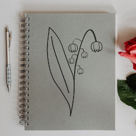 Carimbo De Borracha Lily Botânica da Flor de Arte da Linha do Vale