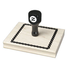 Carimbo De Borracha Limite quadrado de desenho animado de corda náutic