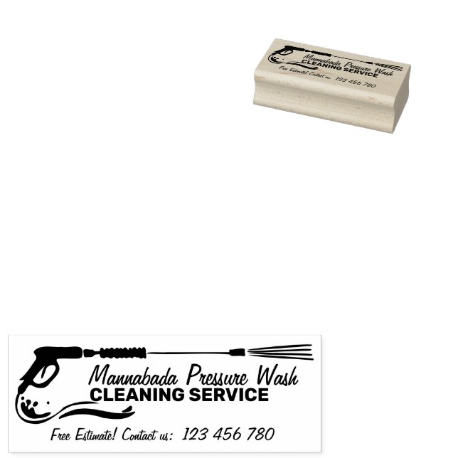 Carimbo De Borracha Limpeza doméstica com energia a pressão preta Pro (Carimbado)