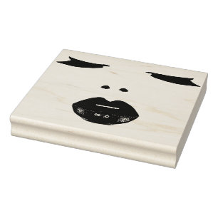 Carimbo De Borracha Linda Mulher Olhos Olhos lábios Arte Original