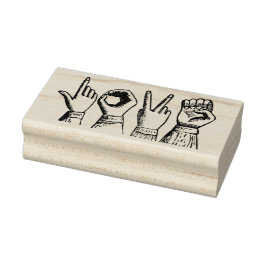 Carimbo De Borracha Linguagem de Sinais de Amor Vintage Etapas Retroat