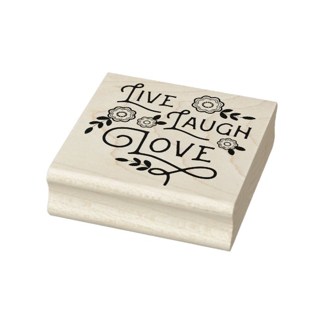 Carimbo De Borracha Live Laugh Love Rubber Art Stamp (Carimbo)