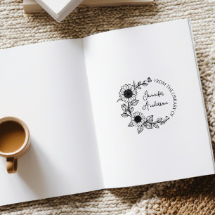 Carimbo De Borracha Livro da Biblioteca de Nome Personalizado com Rótu
