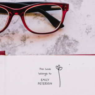 Carimbo De Borracha Livro de Biblioteca Moderno, manuscrito, de Nome P