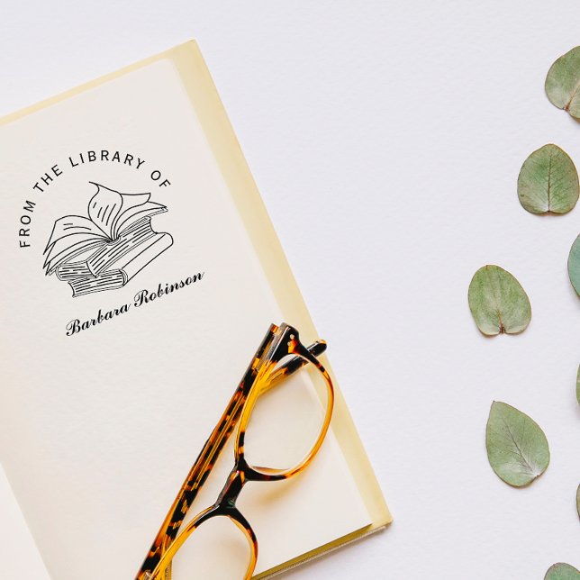 Carimbo De Borracha Livro de Biblioteca Personalizada desenhado Manual (Criador carregado)