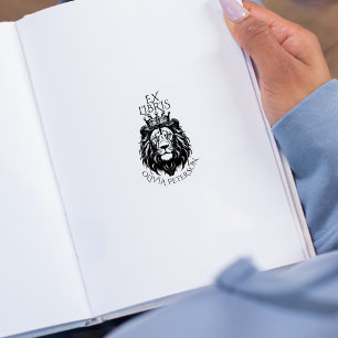 Carimbo De Borracha Livro de Biblioteca Vintage Rei Leão Ex Libris