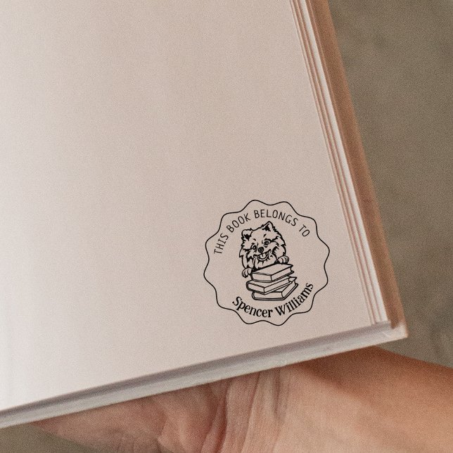 Carimbo De Borracha Livro de Cachorros da Pomerânia (Criador carregado)