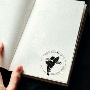Carimbo De Borracha Livro de Dragão Fantasia Da Biblioteca De
