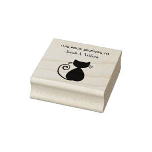 Carimbo De Borracha Livro de Gato de Arte Elegante Pertence ao Livro P