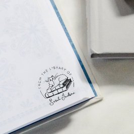 Carimbo De Borracha Livro de Gatos da Biblioteca de