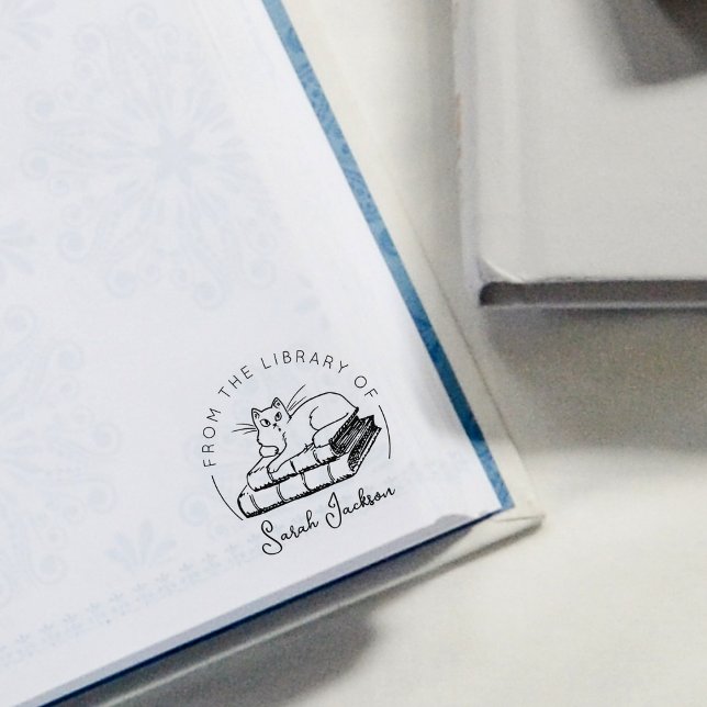 Carimbo De Borracha Livro de Gatos da Biblioteca de (Criador carregado)