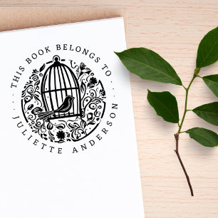 Carimbo De Borracha Livro de nomes personalizado da gaiola de aves Flo
