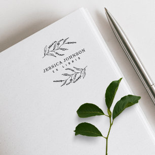 Carimbo De Borracha Livro de Nomes Personalizados de Lavander Botânico